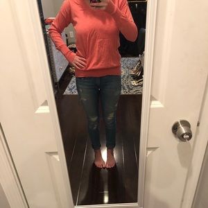 Jcrew coral-ish v neck sweater